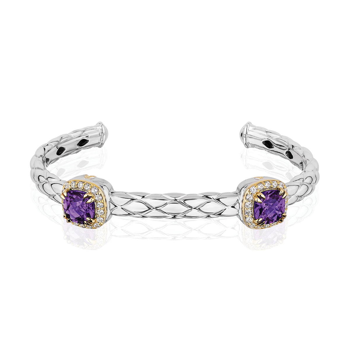 Urban Chic Bracelets with 18k Gold & Diamonds | Amethyst