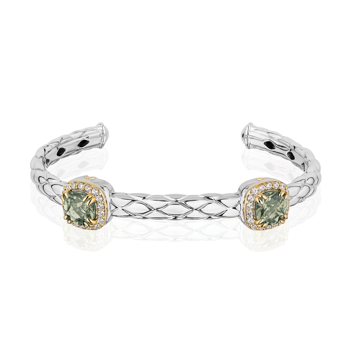 Urban Chic Bracelets with 18k Gold & Diamonds | Prasiolite