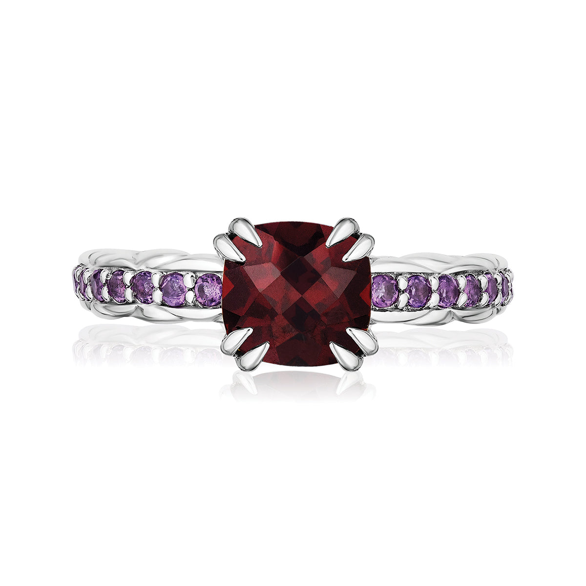 Urban Chic Rings accented with 18k Gold | Garnet with Amethyst