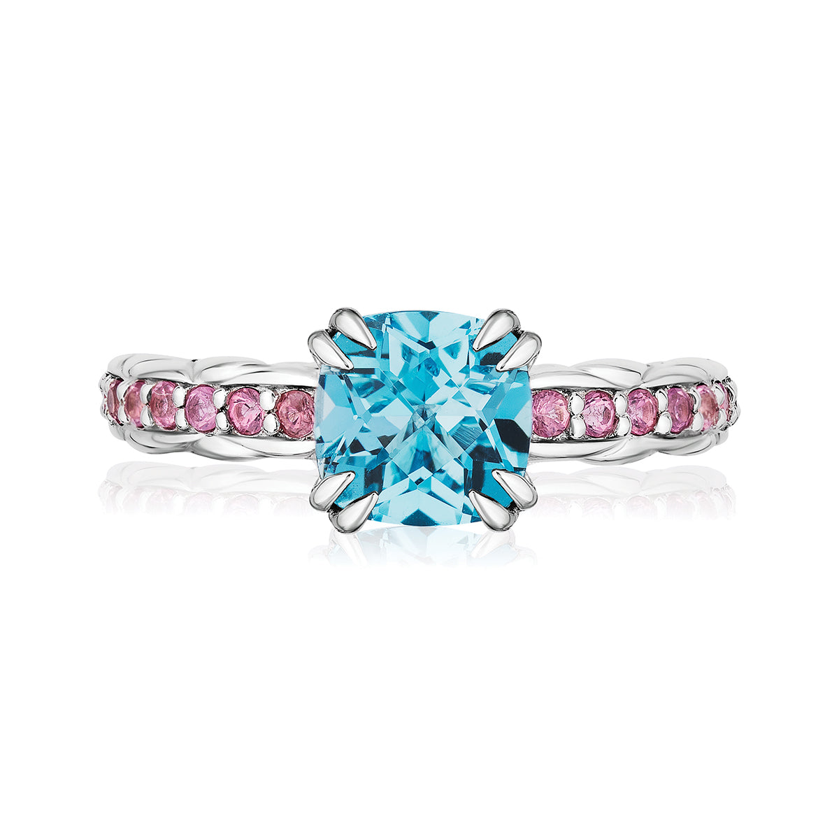 Urban Chic Rings accented with 18k Gold | Swiss Blue Topaz with Pink Tourmaline
