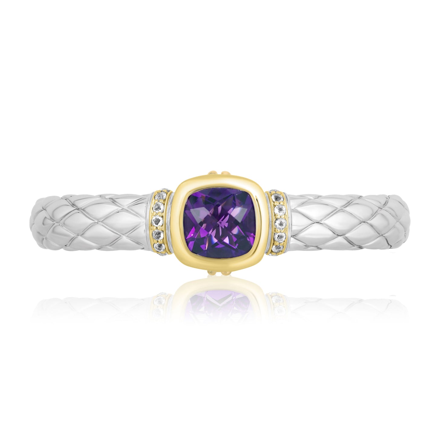 Timeless Bangle Bracelets with 18k Gold and Diamonds | Amethyst