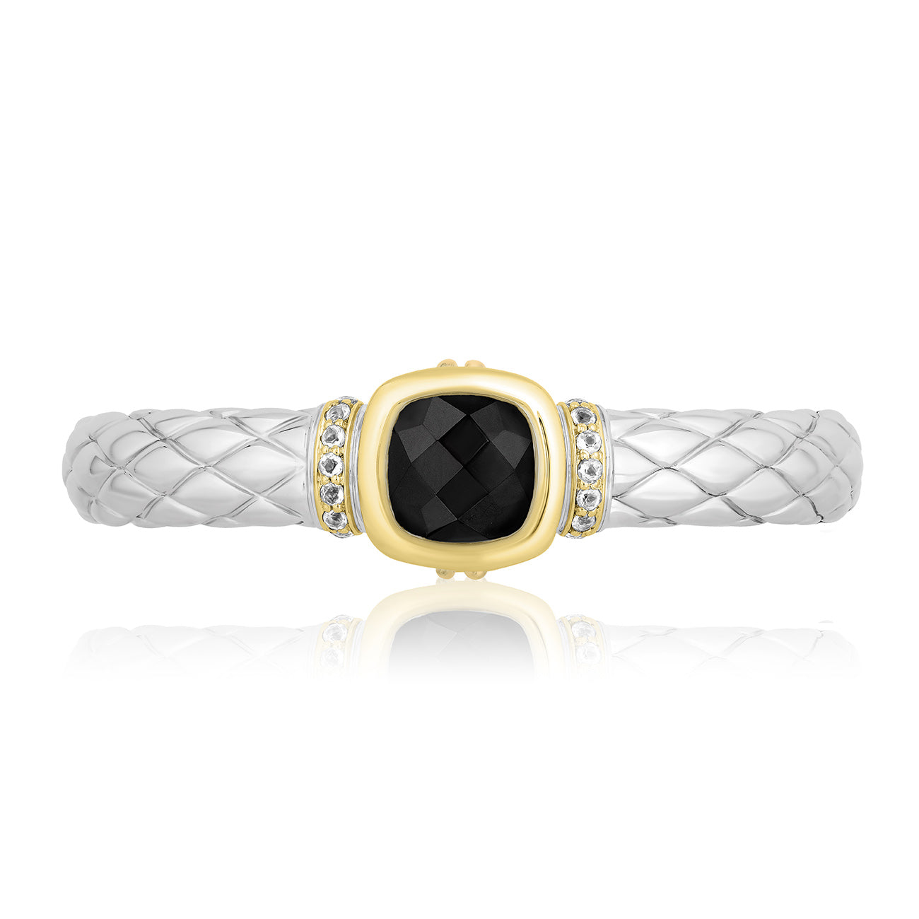 Timeless Bangle Bracelets with 18k Gold and Diamonds | Black Onyx