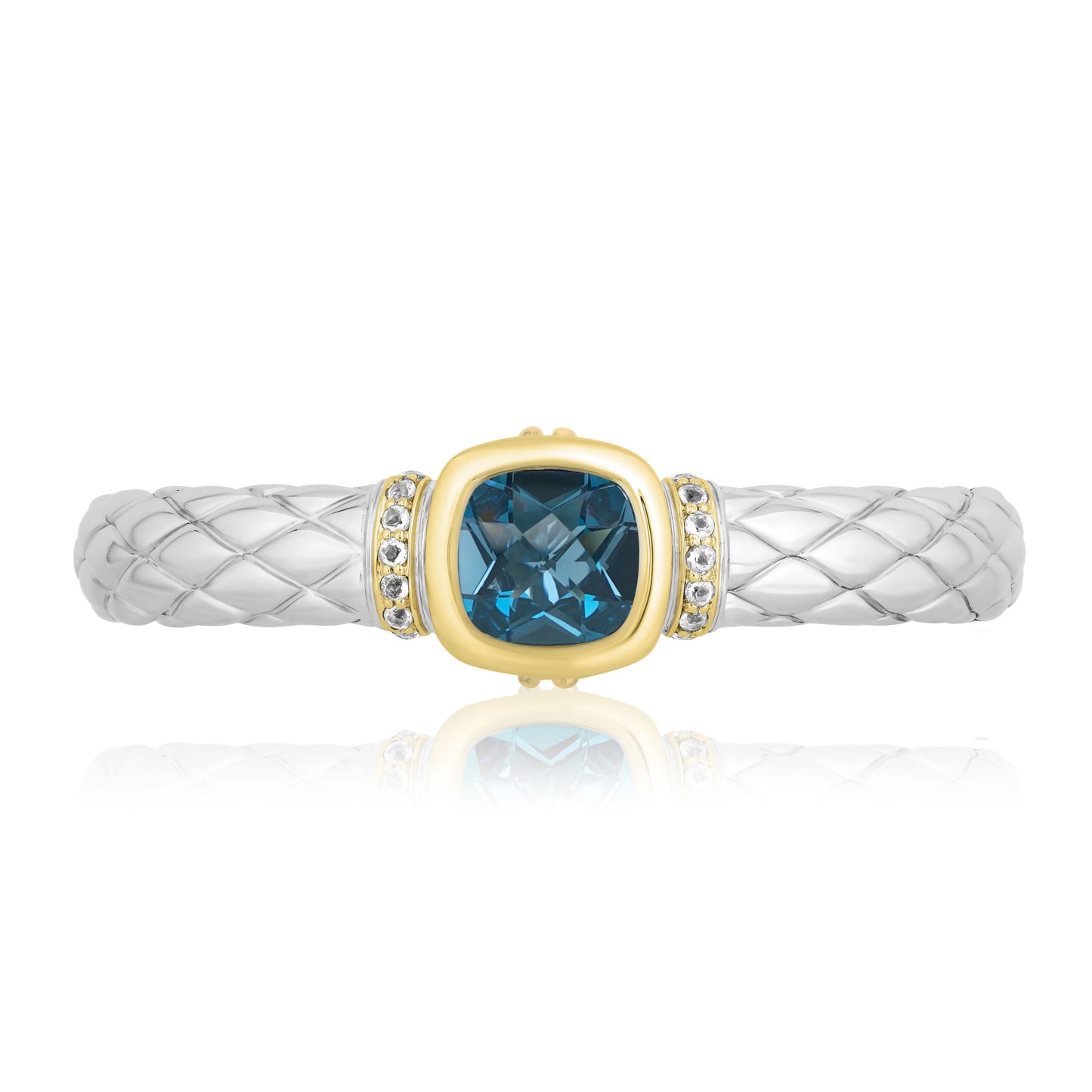 Timeless Bangle Bracelets with 18k Gold and Diamonds | London Blue Topaz