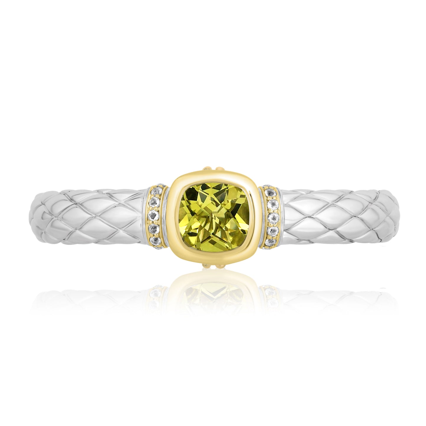 Timeless Bangle Bracelets with 18k Gold and Diamonds | Lemon Quartz