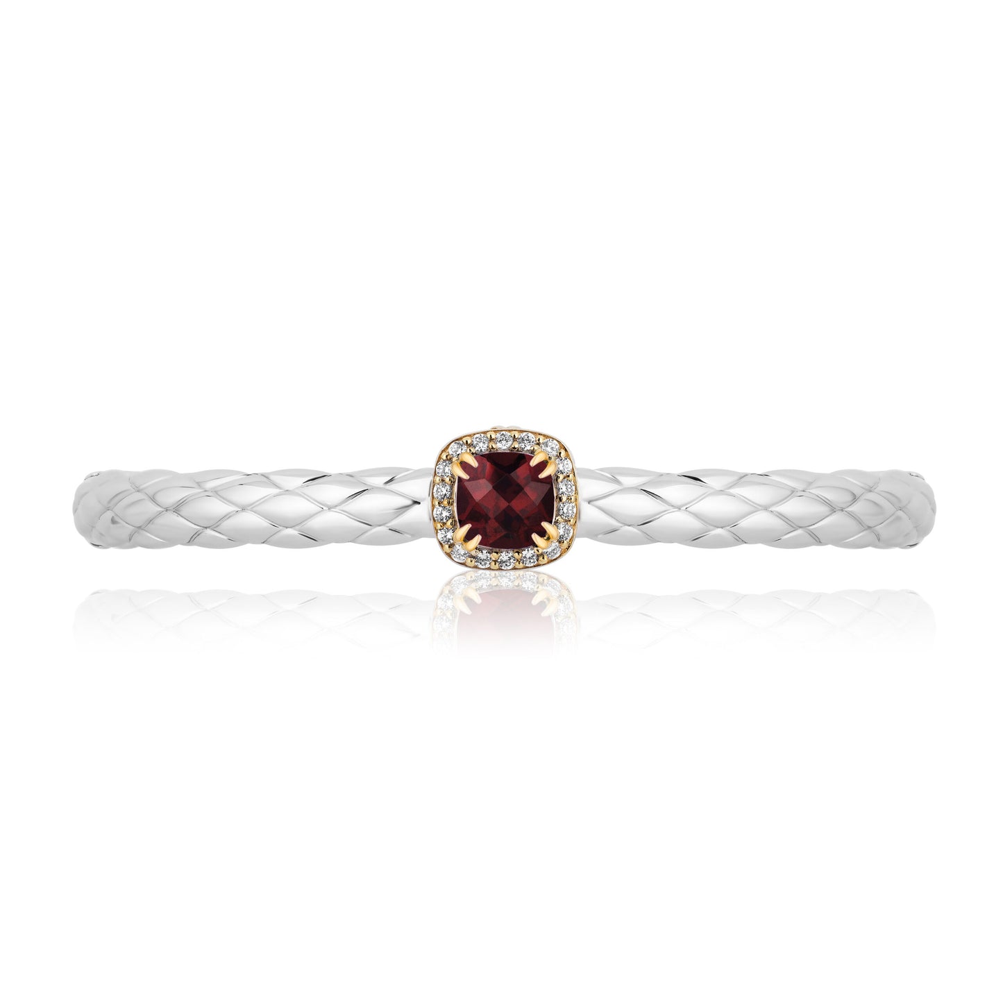 Urban Chic Bangle Bracelets with 18k Gold and Diamonds | Garnet