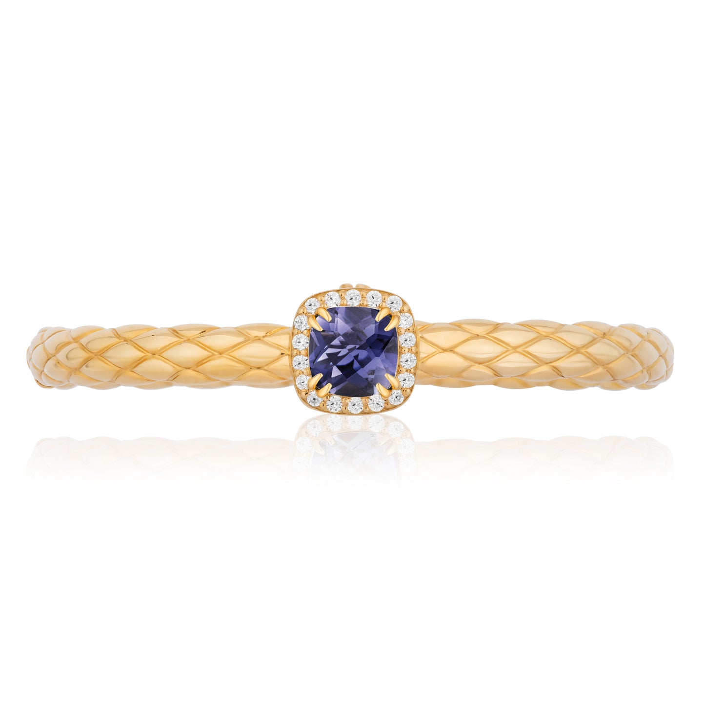 Urban Chic 18k Gold Bangle Bracelets with Diamonds | Iolite