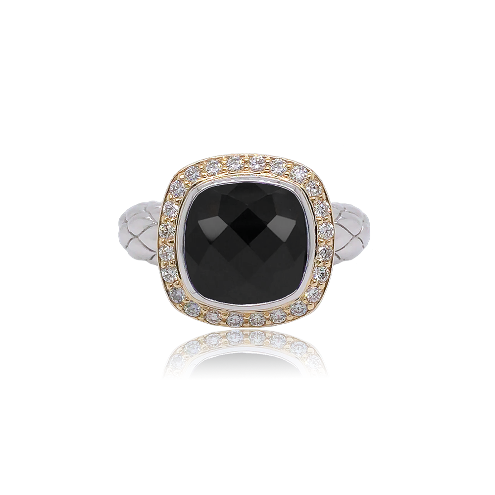 Timeless Ring with 18k Gold & Diamonds | Black Onyx