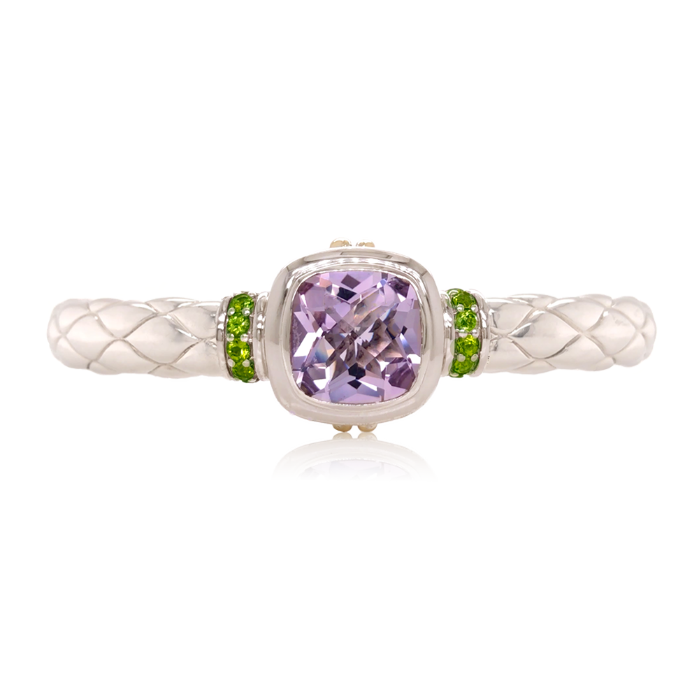 Timeless Bracelet Accented with 18k Gold | Rose Lavender Amethyst with Peridot