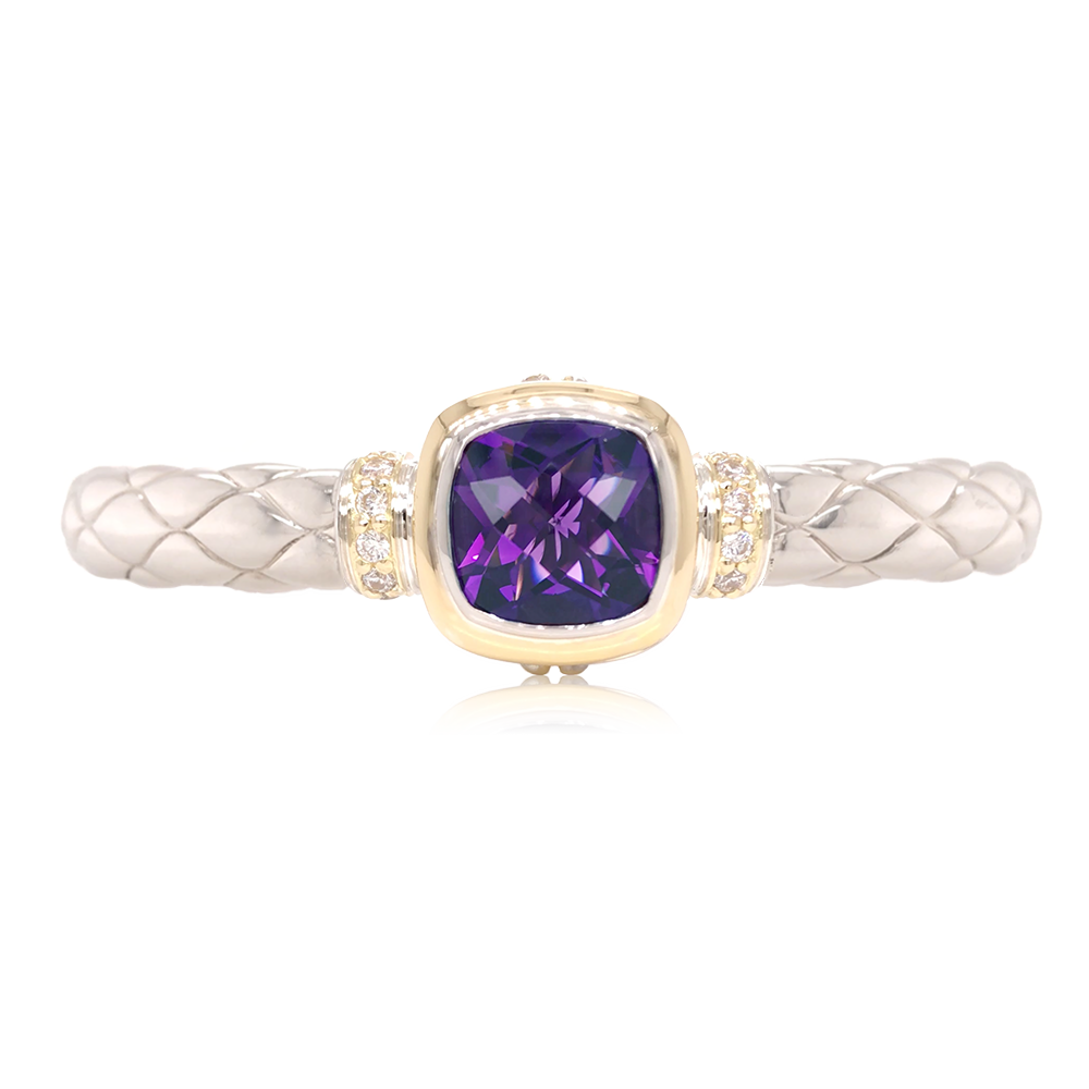 Timeless Bracelet with 18k Gold & Diamonds | Amethyst