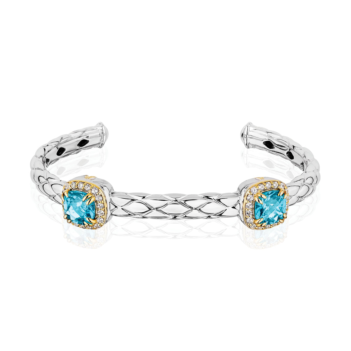 Urban Chic Bracelets with 18k Gold & Diamonds | Swiss Blue Topaz