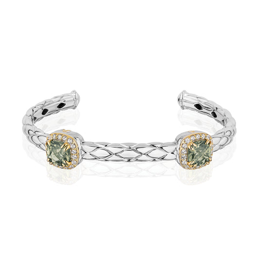 Urban Chic Bracelets with 18k Gold & Diamonds | Prasiolite