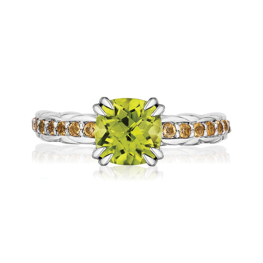 Urban Chic Rings accented with 18k Gold | Peridot with Citrine