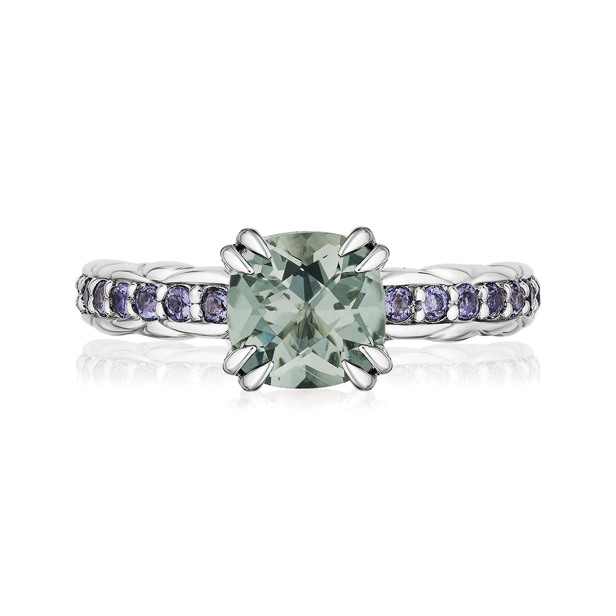 Urban Chic Rings accented with 18k Gold | Prasiolite with Iolite