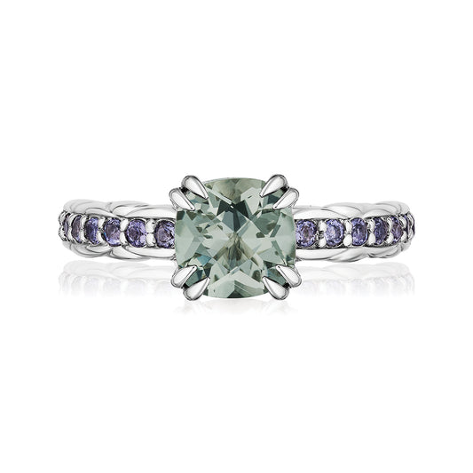Urban Chic Rings accented with 18k Gold | Prasiolite with Iolite