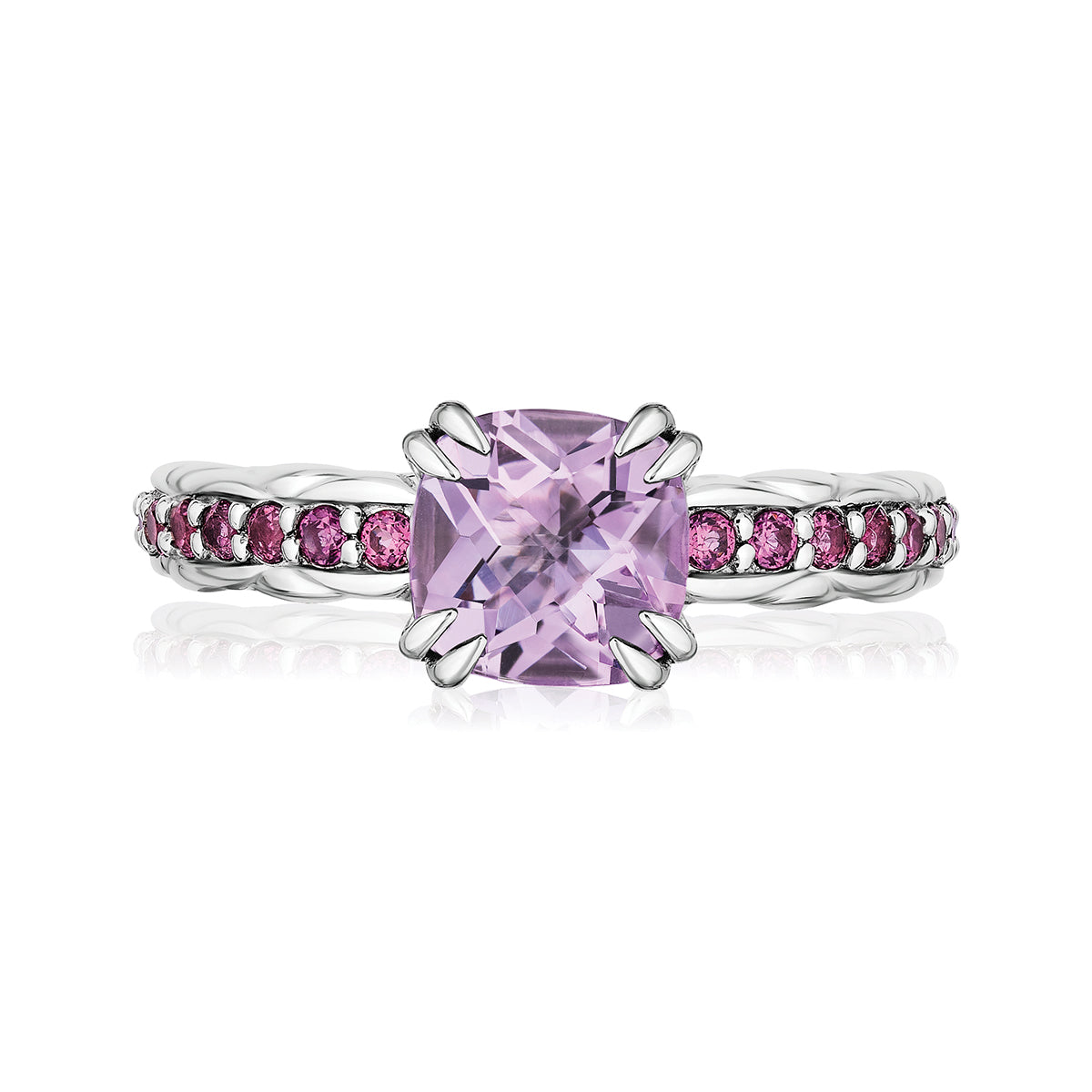 Urban Chic Rings accented with 18k Gold | Rose Lavender Amethyst with Rhodolite