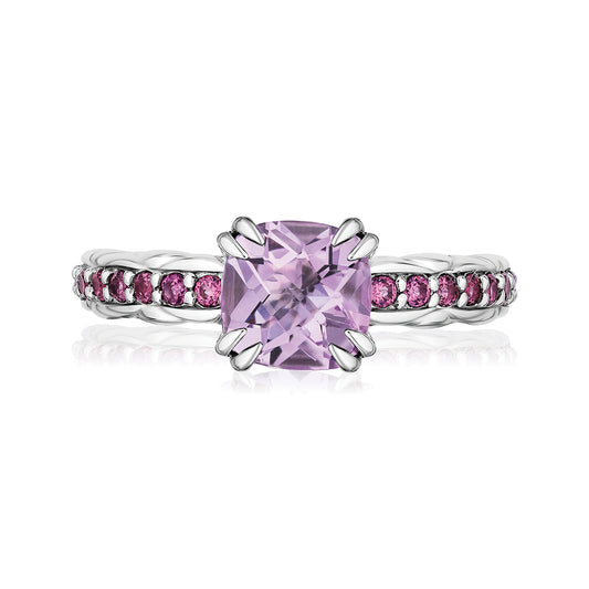 Urban Chic Rings accented with 18k Gold | Rose Lavender Amethyst with Rhodolite