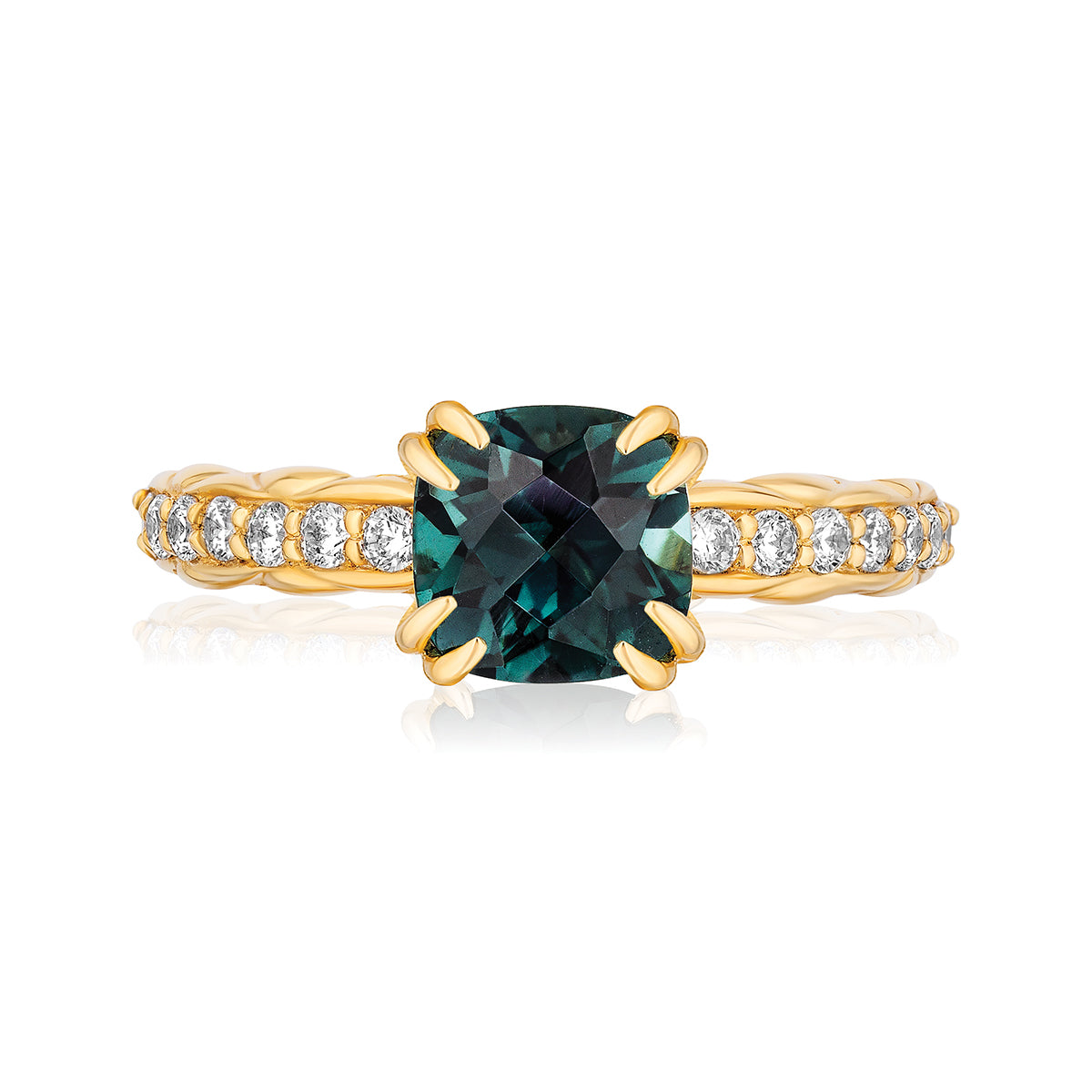 18k Gold Urban Chic Rings with Diamonds | Indicolite
