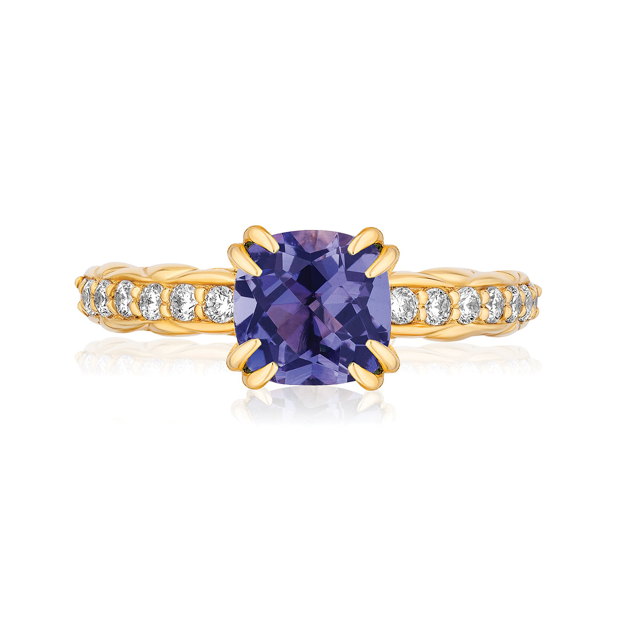 18k Gold Urban Chic Rings with Diamonds | Iolite