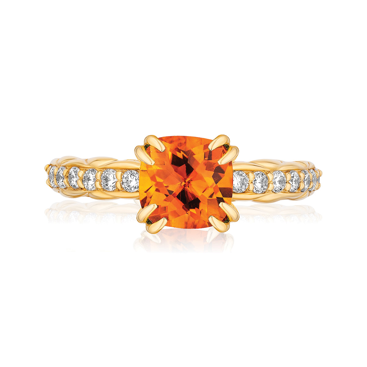 18k Gold Urban Chic Rings with Diamonds | Madeira Citrine