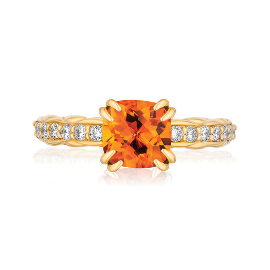 18k Gold Urban Chic Rings with Diamonds | Madeira Citrine