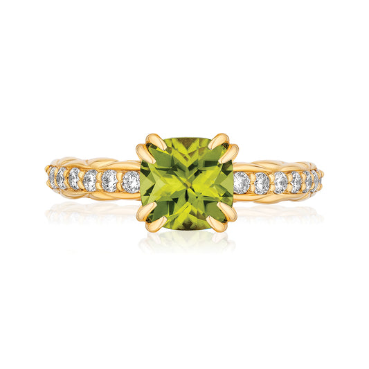 18k Gold Urban Chic Rings with Diamonds | Peridot
