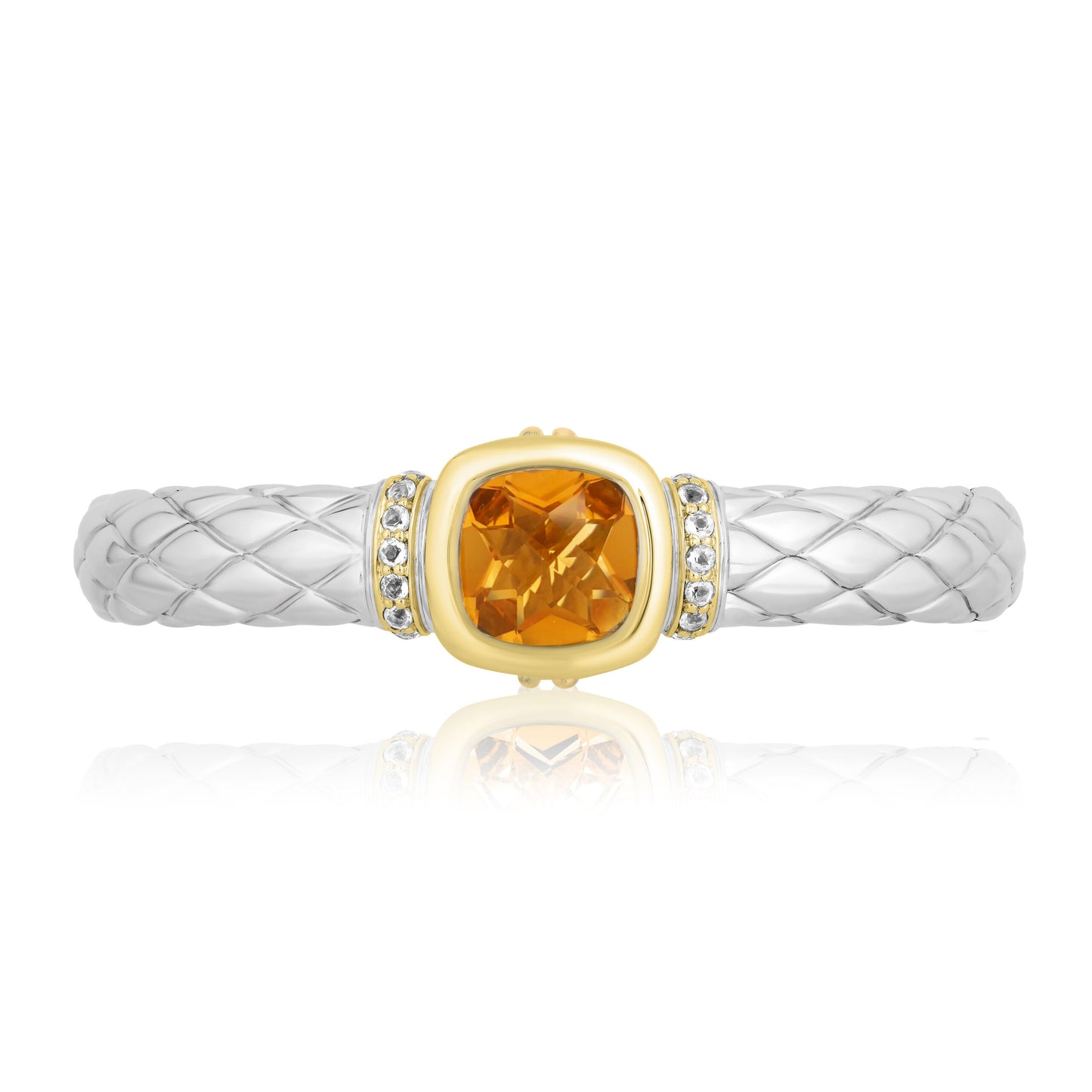 Timeless Bangle Bracelets with 18k Gold and Diamonds | Citrine
