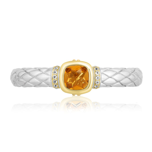Timeless Bangle Bracelets with 18k Gold and Diamonds | Citrine