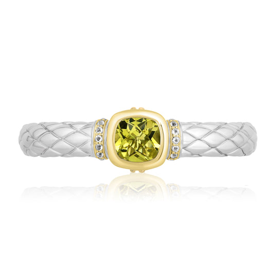 Timeless Bangle Bracelets with 18k Gold and Diamonds | Lemon Quartz