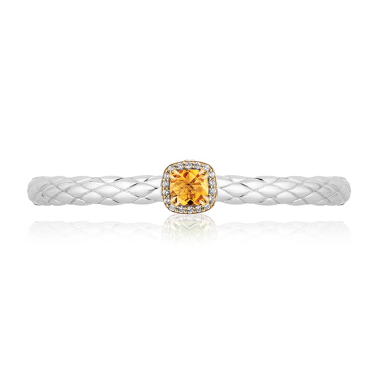 Urban Chic Bangle Bracelets with 18k Gold and Diamonds | Citrine