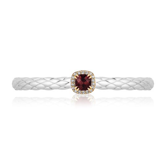 Urban Chic Bangle Bracelets with 18k Gold and Diamonds | Garnet