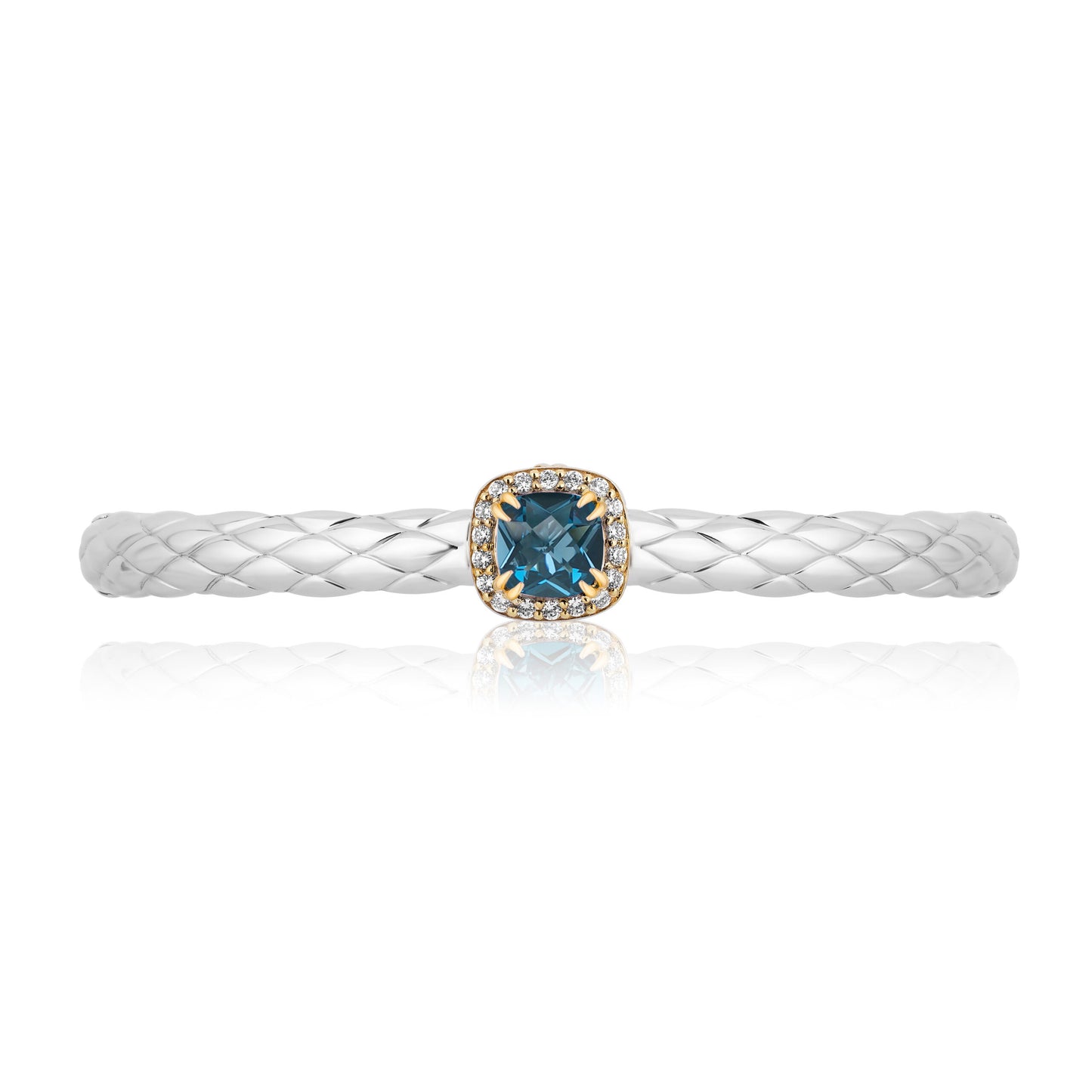 Urban Chic Bangle Bracelets with 18k Gold and Diamonds | London Blue Topaz