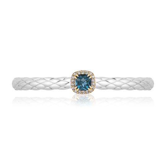 Urban Chic Bangle Bracelets with 18k Gold and Diamonds | London Blue Topaz