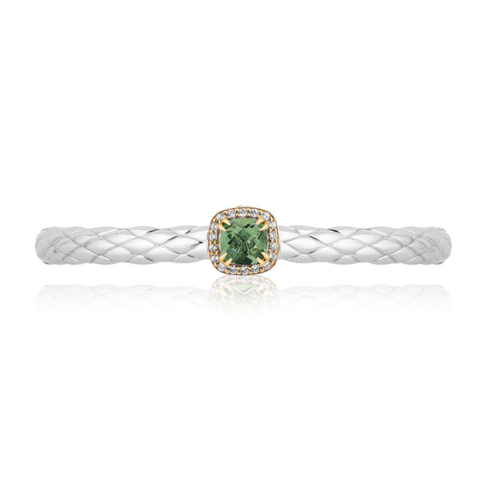 Urban Chic Bangle Bracelets with 18k Gold and Diamonds | Prasiolite
