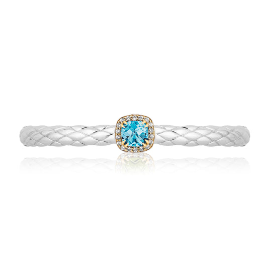 Urban Chic Bangle Bracelets with 18k Gold and Diamonds | Swiss Blue Topaz