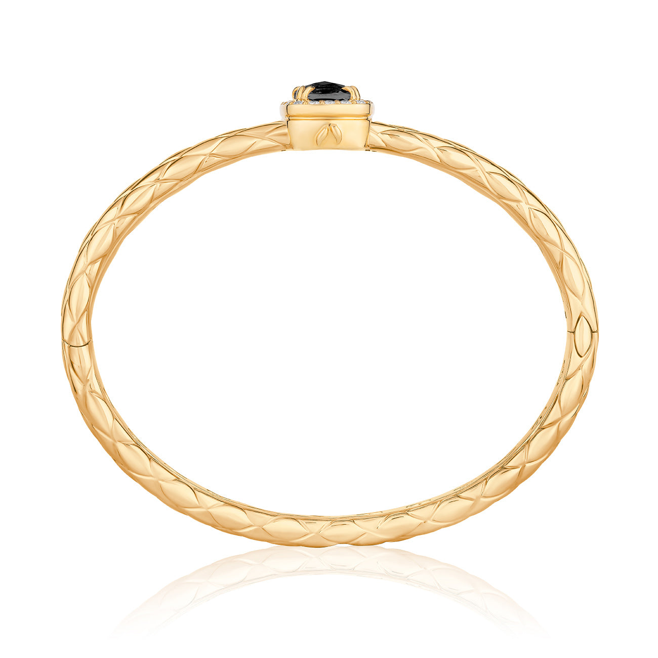 Urban Chic 18k Gold Bangle Bracelets with Diamonds | Black Spinel