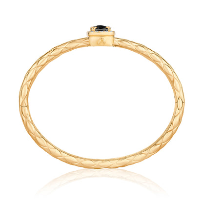Urban Chic 18k Gold Bangle Bracelets with Diamonds | Black Spinel