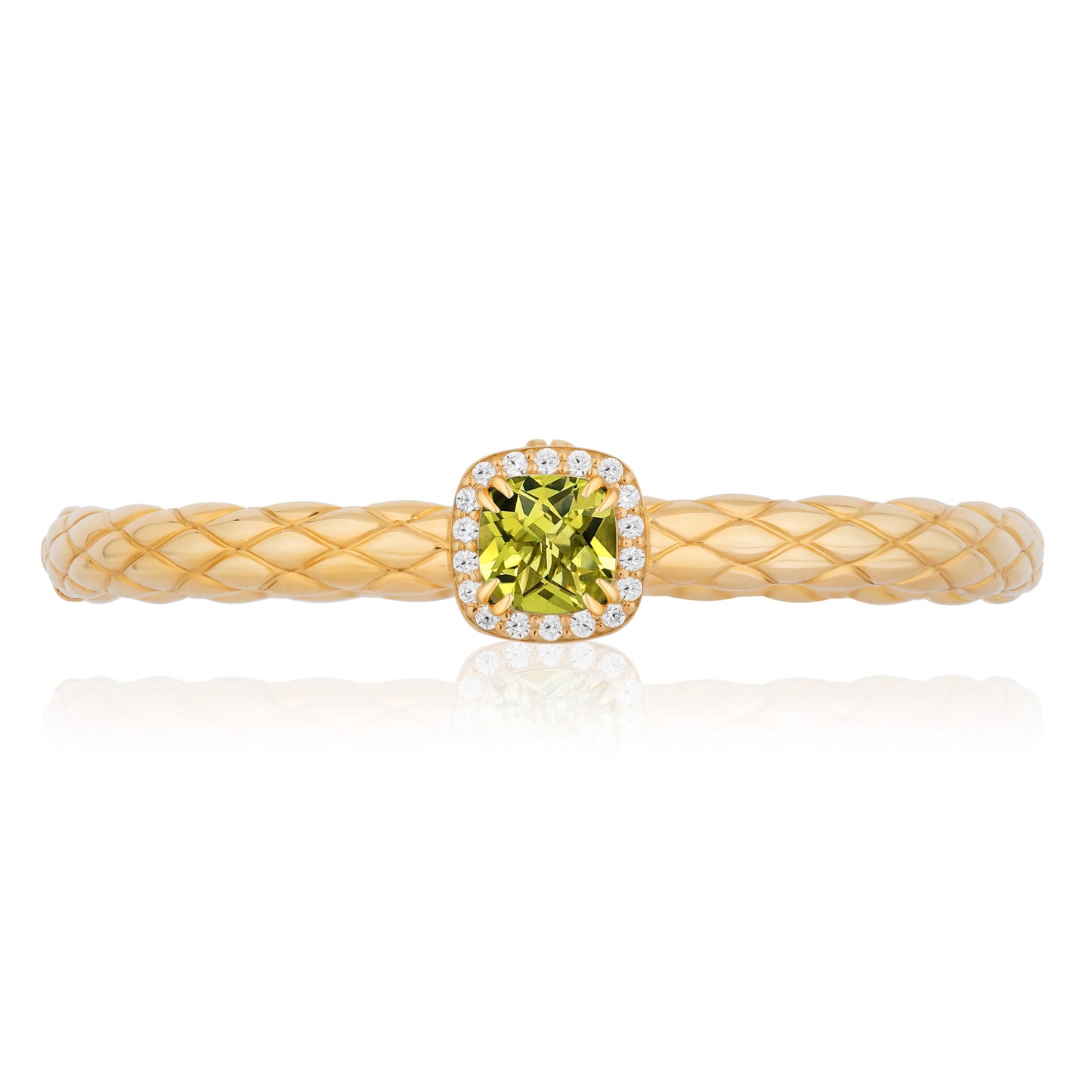 Urban Chic 18k Gold Bangle Bracelets with Diamonds | Lemon Quartz