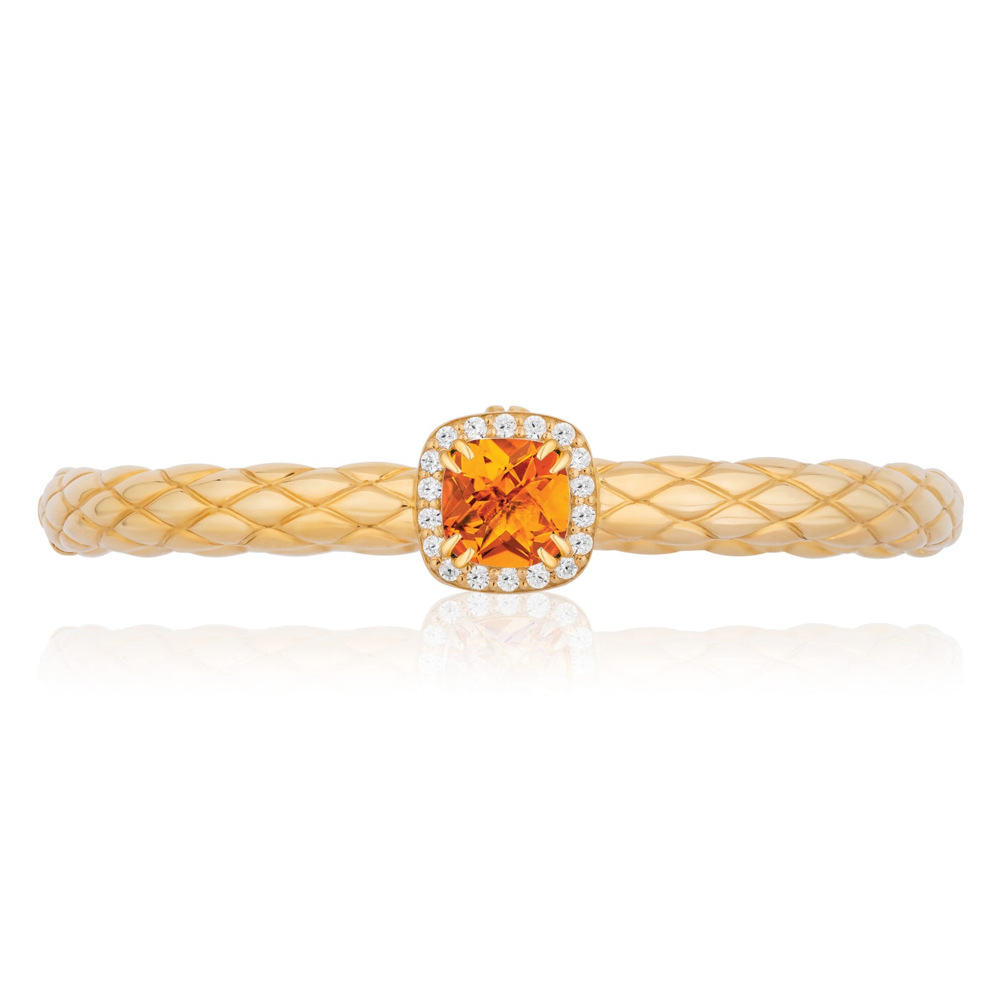 Urban Chic 18k Gold Bangle Bracelets with Diamonds | Madeira Citrine