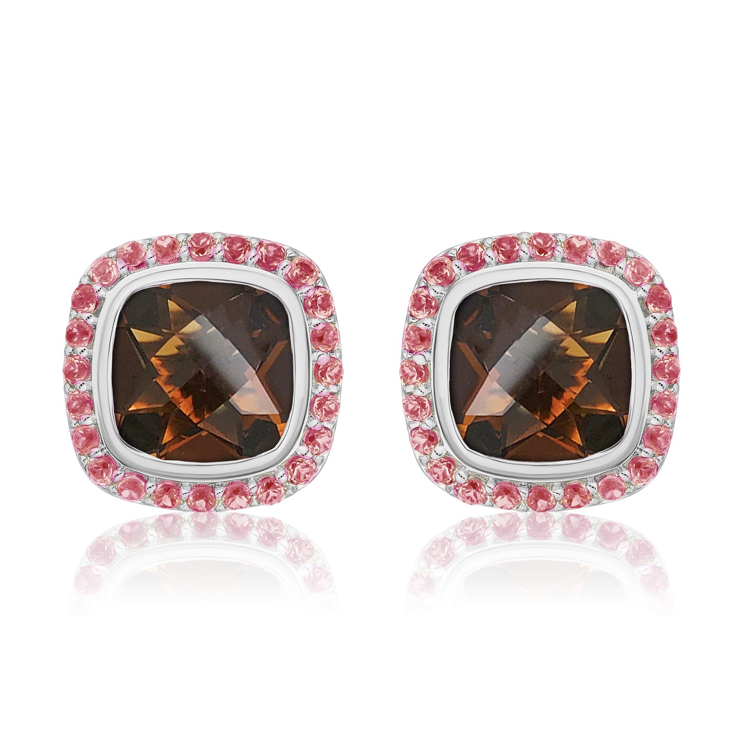 Timeless Studs | Cinnamon Quartz with Rhodolite