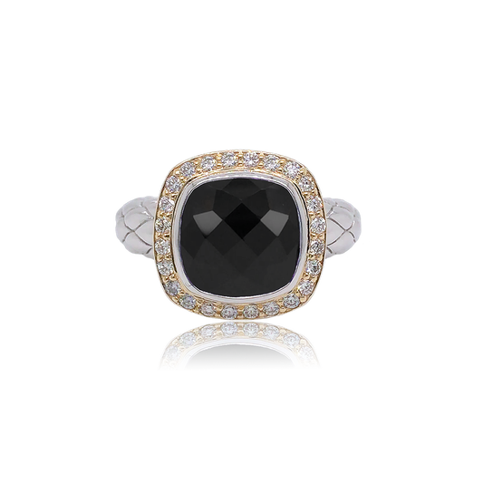 Timeless Ring with 18k Gold & Diamonds | Black Onyx