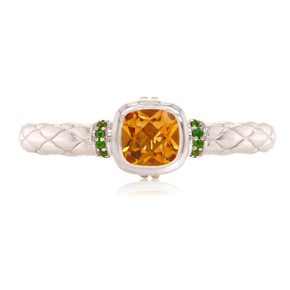 Timeless Bracelet Accented with 18k Gold | Citrine with Chrome Diopside