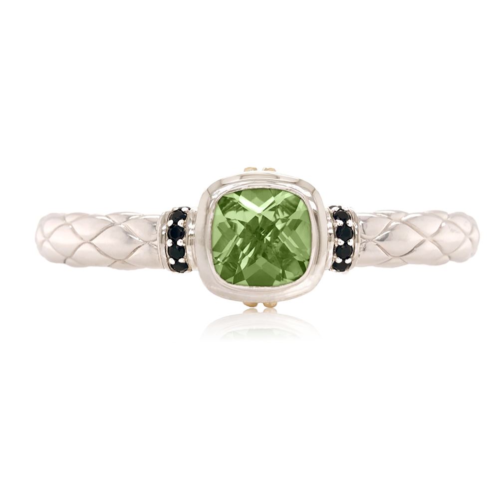 Timeless Bracelet Accented with 18k Gold | Prasiolite with Black Spinel