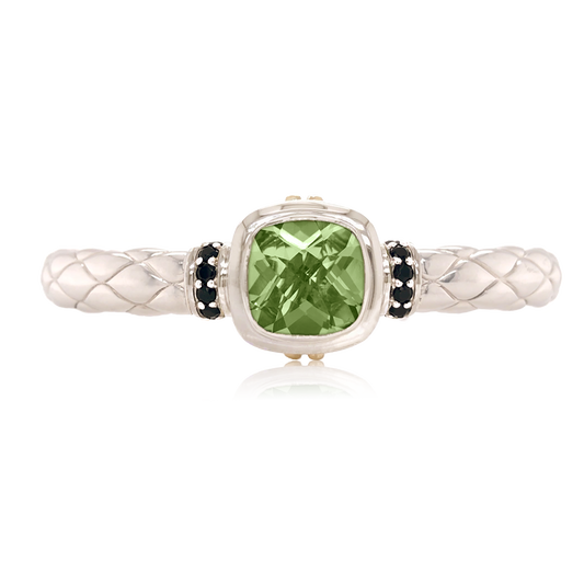 Timeless Bracelet Accented with 18k Gold | Prasiolite with Black Spinel