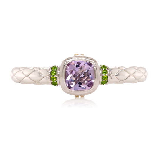 Timeless Bracelet Accented with 18k Gold | Rose Lavender Amethyst with Peridot