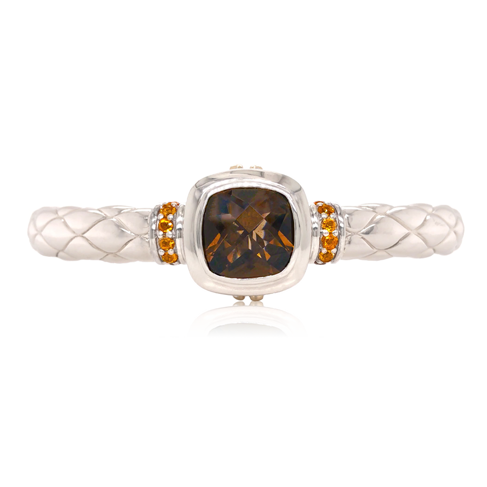 Timeless Bracelet Accented with 18k Gold | Smokey Quartz with Citrine