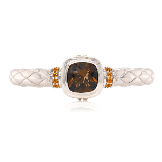 Timeless Bracelet Accented with 18k Gold | Smokey Quartz with Citrine