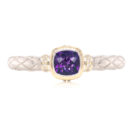 Timeless Bracelet with 18k Gold & Diamonds | Amethyst