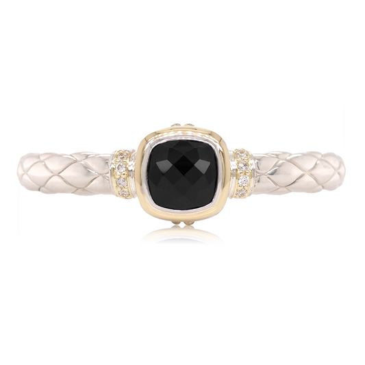Timeless Bracelet with 18k Gold & Diamonds | Black Onyx