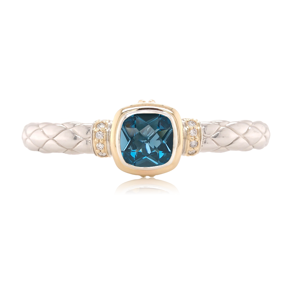 Timeless Bracelet with 18k Gold & Diamonds | London Blue Topaz