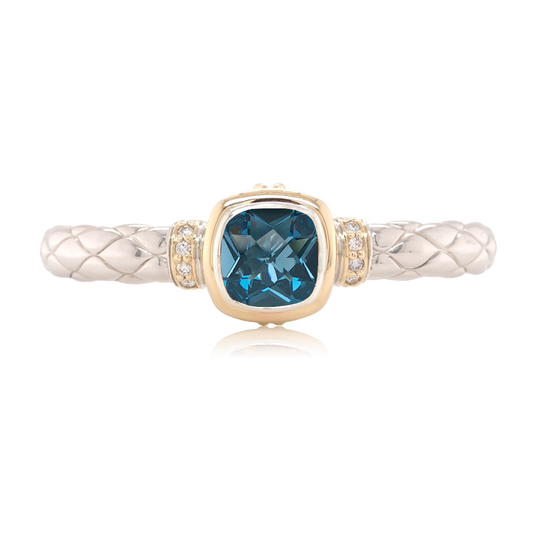 Timeless Bracelet with 18k Gold & Diamonds | London Blue Topaz